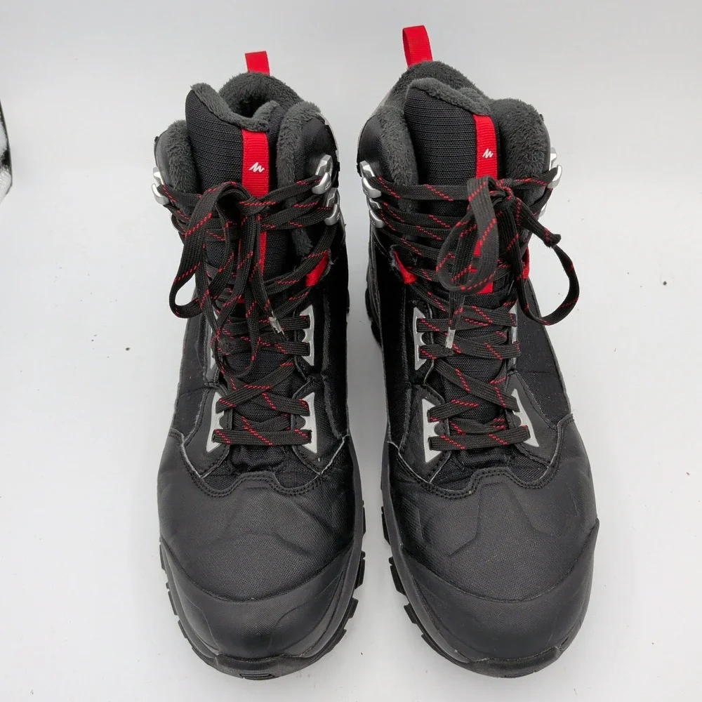 Quechua Decathlon SH520 X-Warm Mid M Black Waterproof Hiking Snow Boot Mens 10.5